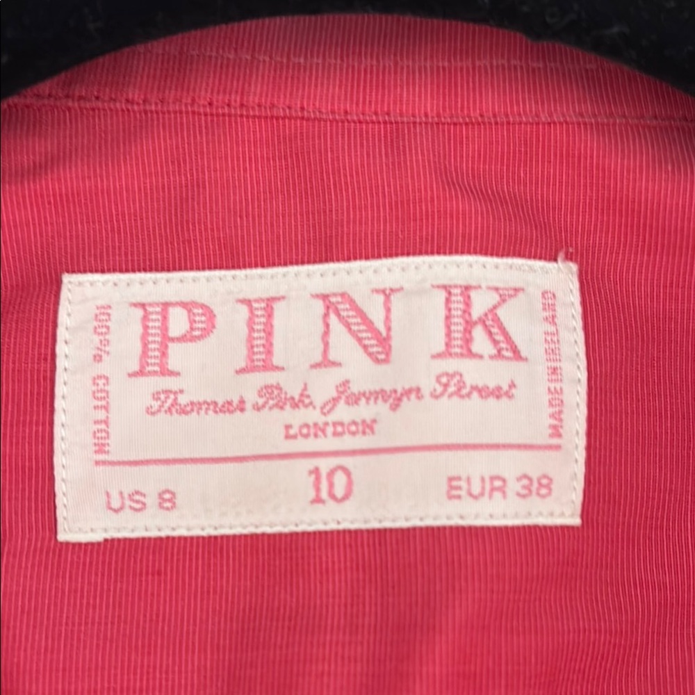 Thomas Pink London Vibrant Pink Women’s Button-Up Shirt with cufflink style cuff - Picture 2 of 4